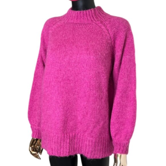 Morrison Fuchsia Alpaca Wool Blend Sweater Australia SZ 1-2 (S/M) Cozy Luxe Knit - Picture 8 of 11